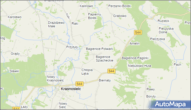 mapa Bagienice Szlacheckie, Bagienice Szlacheckie na mapie Targeo