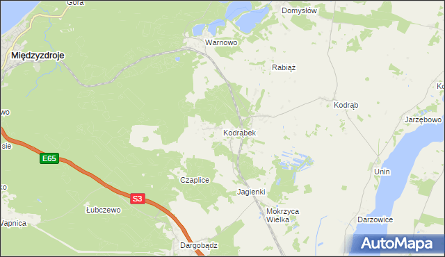 mapa Kodrąbek, Kodrąbek na mapie Targeo