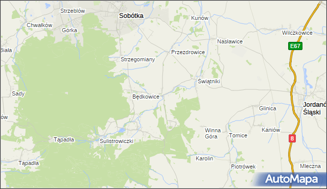 mapa Księginice Małe, Księginice Małe na mapie Targeo