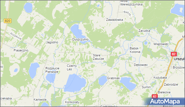 mapa Stare Załucze, Stare Załucze na mapie Targeo