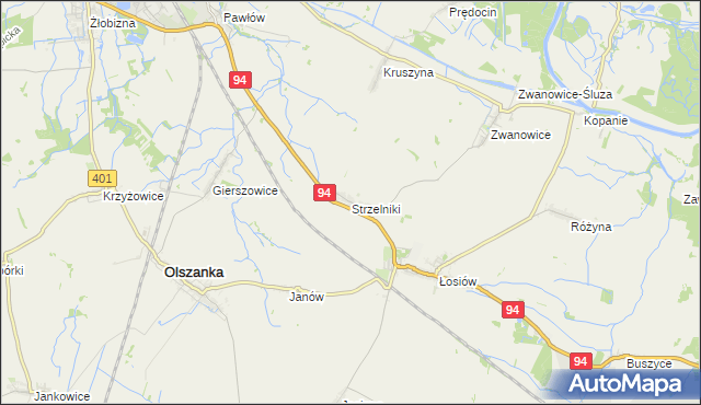 mapa Strzelniki gmina Lewin Brzeski, Strzelniki gmina Lewin Brzeski na mapie Targeo