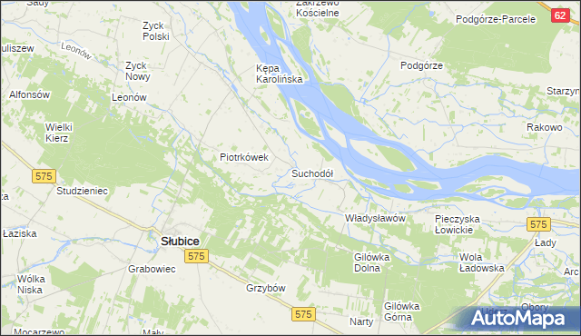 mapa Suchodół gmina Iłów, Suchodół gmina Iłów na mapie Targeo