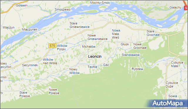 mapa Wincentówek gmina Leoncin, Wincentówek gmina Leoncin na mapie Targeo