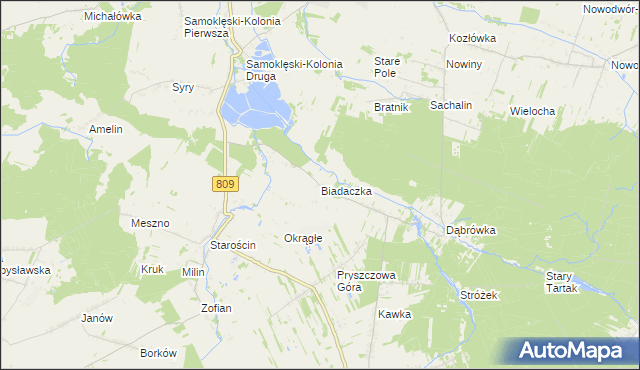 mapa Biadaczka, Biadaczka na mapie Targeo