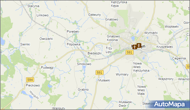 mapa Biedaszki Małe, Biedaszki Małe na mapie Targeo