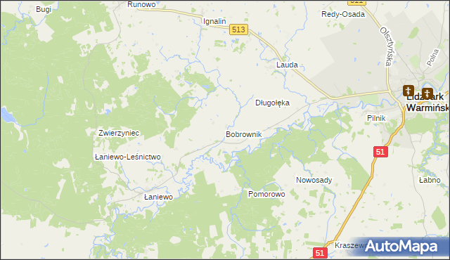 mapa Bobrownik, Bobrownik na mapie Targeo