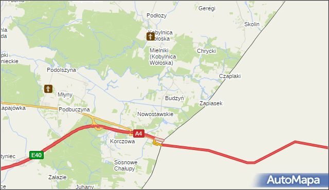 mapa Budzyń gmina Radymno, Budzyń gmina Radymno na mapie Targeo