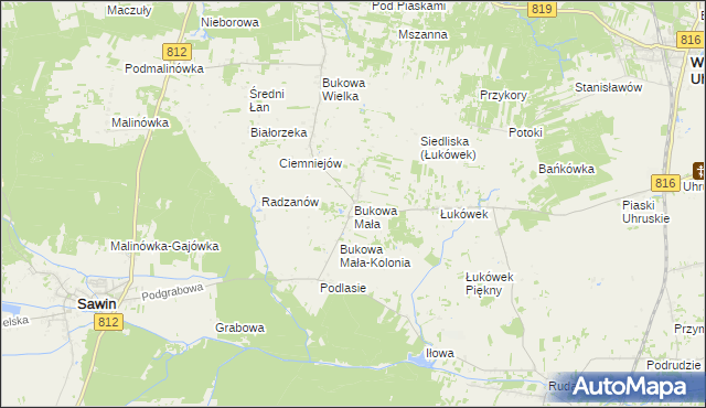 mapa Bukowa Mała, Bukowa Mała na mapie Targeo