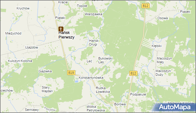 mapa Bukowski Las, Bukowski Las na mapie Targeo