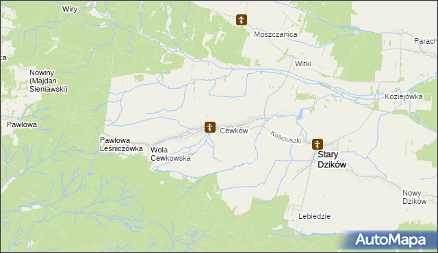 mapa Cewków, Cewków na mapie Targeo