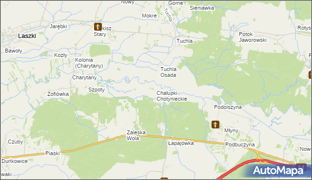 mapa Chałupki Chotynieckie, Chałupki Chotynieckie na mapie Targeo