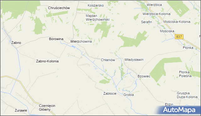 mapa Chłaniów, Chłaniów na mapie Targeo