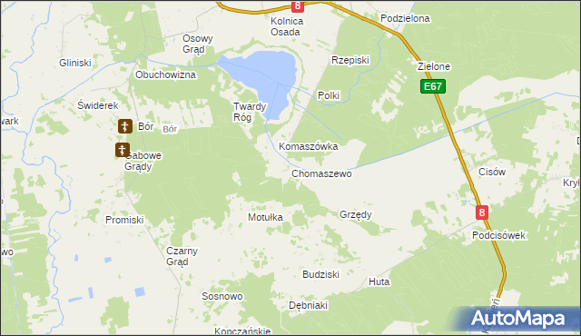 mapa Chomaszewo, Chomaszewo na mapie Targeo
