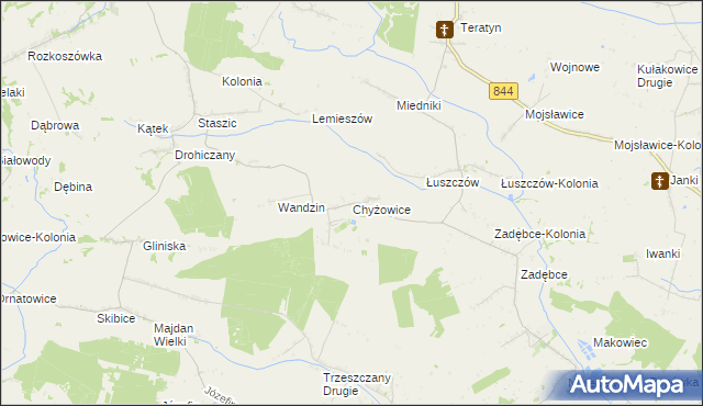 mapa Chyżowice, Chyżowice na mapie Targeo