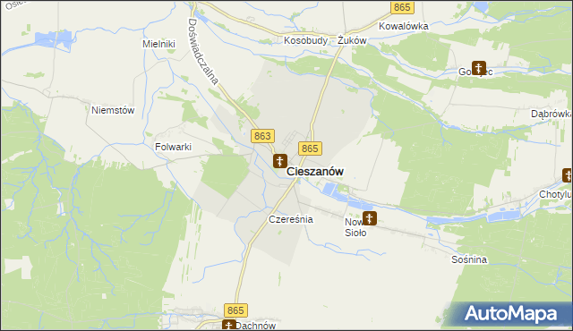 mapa Cieszanów, Cieszanów na mapie Targeo