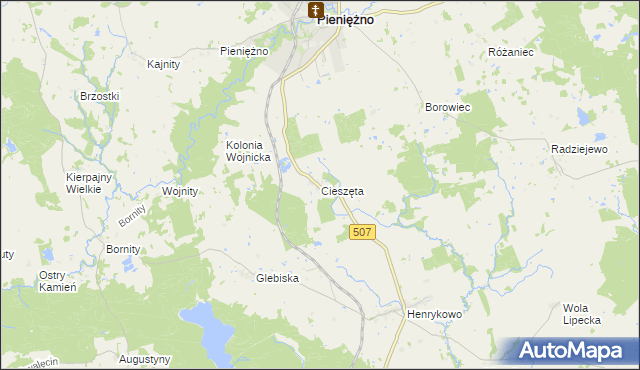 mapa Cieszęta, Cieszęta na mapie Targeo