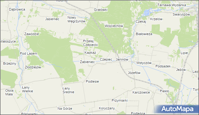 mapa Czepiec gmina Sędziszów, Czepiec gmina Sędziszów na mapie Targeo