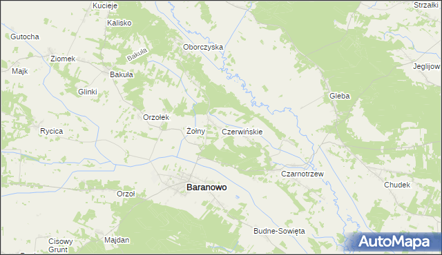 mapa Czerwińskie, Czerwińskie na mapie Targeo