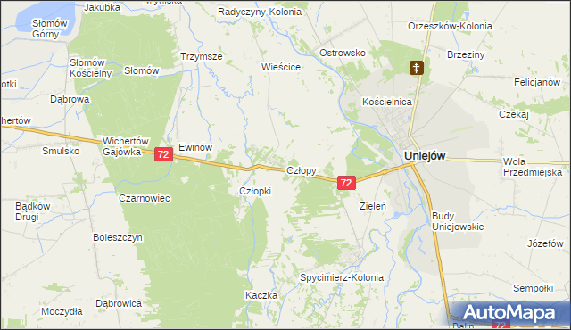 mapa Człopy, Człopy na mapie Targeo