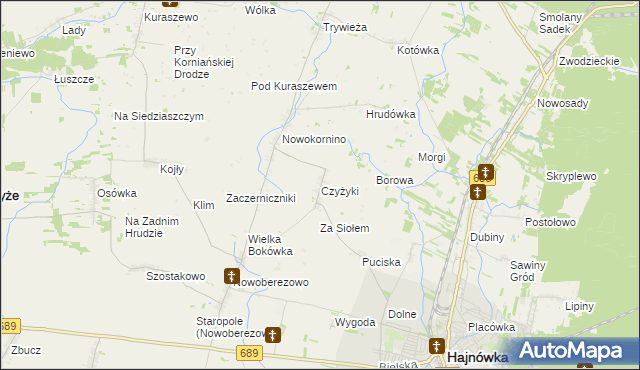 mapa Czyżyki, Czyżyki na mapie Targeo