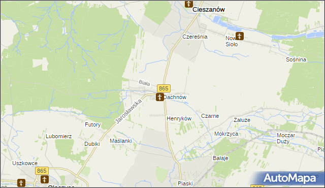 mapa Dachnów, Dachnów na mapie Targeo