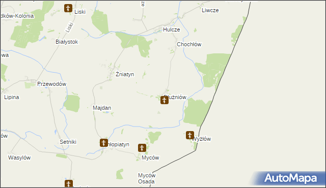 mapa Dłużniów, Dłużniów na mapie Targeo