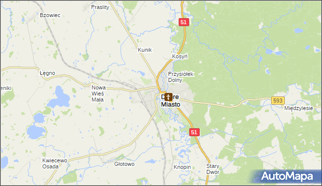 mapa Dobre Miasto, Dobre Miasto na mapie Targeo