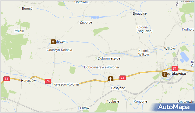 mapa Dobromierzyce, Dobromierzyce na mapie Targeo