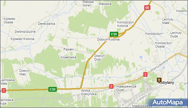 mapa Dobryń Duży, Dobryń Duży na mapie Targeo