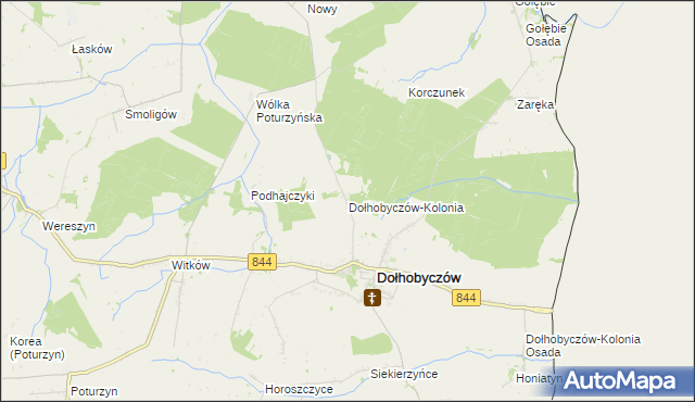 mapa Dołhobyczów-Kolonia, Dołhobyczów-Kolonia na mapie Targeo