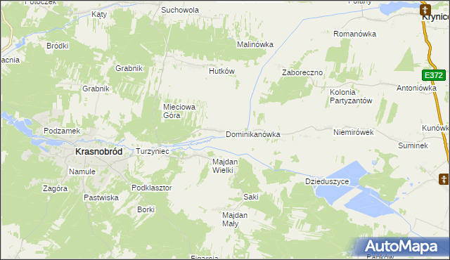 mapa Dominikanówka, Dominikanówka na mapie Targeo