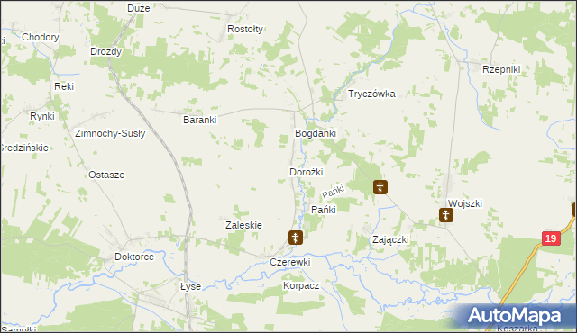 mapa Dorożki, Dorożki na mapie Targeo