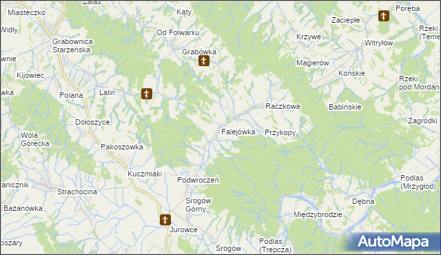 mapa Falejówka, Falejówka na mapie Targeo