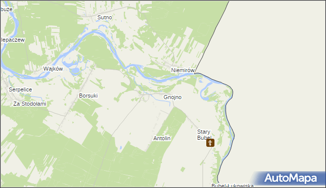 mapa Gnojno gmina Konstantynów, Gnojno gmina Konstantynów na mapie Targeo