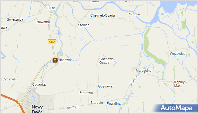 mapa Gozdawa Osada, Gozdawa Osada na mapie Targeo