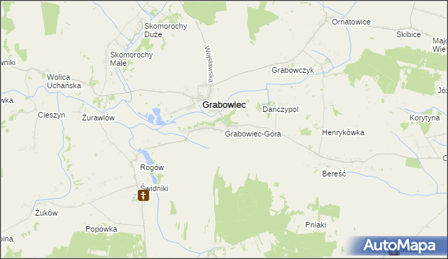 mapa Grabowiec-Góra, Grabowiec-Góra na mapie Targeo