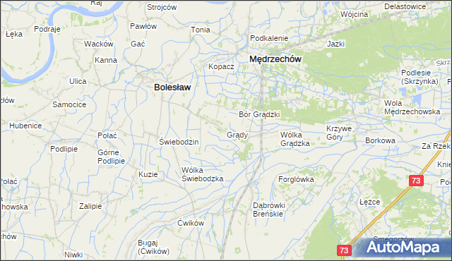 mapa Grądy gmina Mędrzechów, Grądy gmina Mędrzechów na mapie Targeo