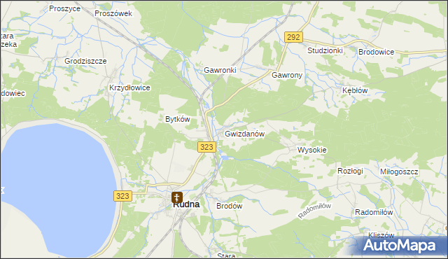 mapa Gwizdanów, Gwizdanów na mapie Targeo