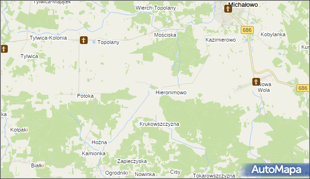 mapa Hieronimowo, Hieronimowo na mapie Targeo