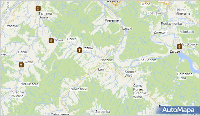 mapa Hoczew, Hoczew na mapie Targeo