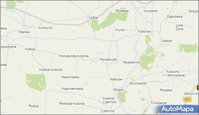 mapa Honiatyczki, Honiatyczki na mapie Targeo