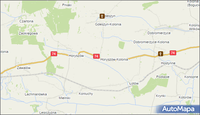 mapa Horyszów-Kolonia, Horyszów-Kolonia na mapie Targeo