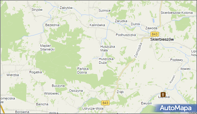 mapa Huszczka Duża, Huszczka Duża na mapie Targeo