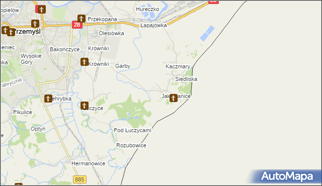 mapa Jaksmanice, Jaksmanice na mapie Targeo