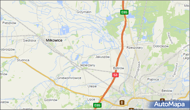 mapa Jakuszów, Jakuszów na mapie Targeo