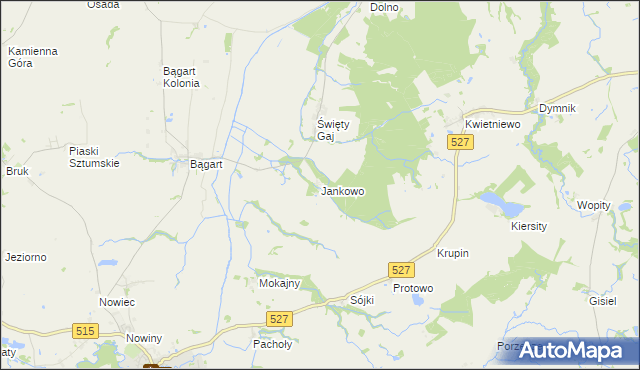 mapa Jankowo gmina Rychliki, Jankowo gmina Rychliki na mapie Targeo