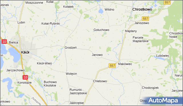 mapa Janowo gmina Kikół, Janowo gmina Kikół na mapie Targeo
