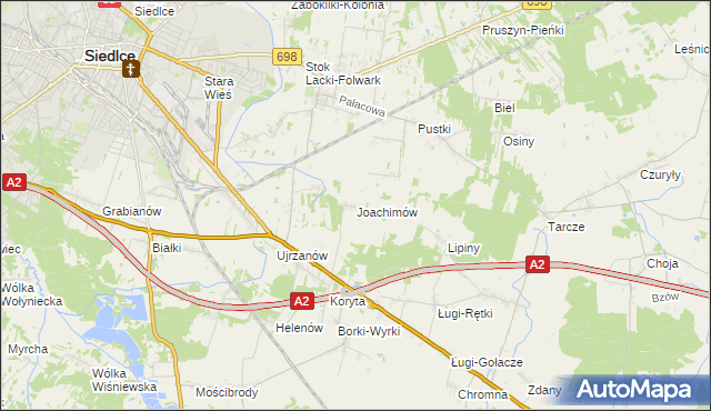 mapa Joachimów, Joachimów na mapie Targeo