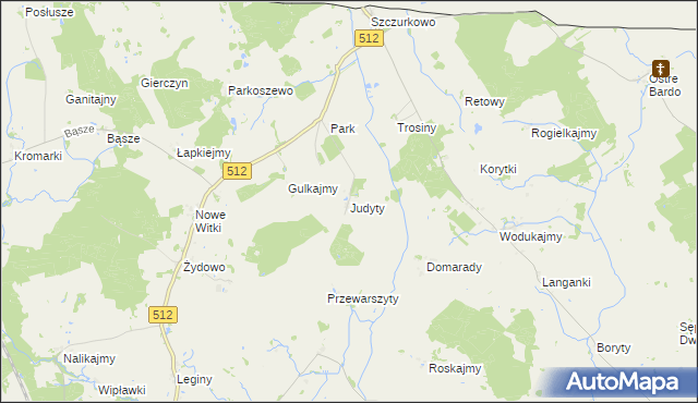 mapa Judyty gmina Sępopol, Judyty gmina Sępopol na mapie Targeo