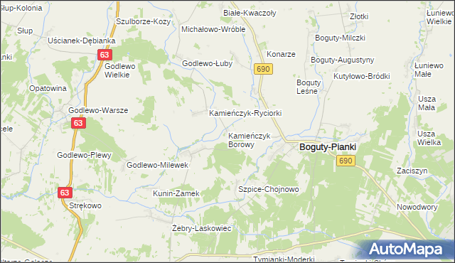 mapa Kamieńczyk Borowy, Kamieńczyk Borowy na mapie Targeo